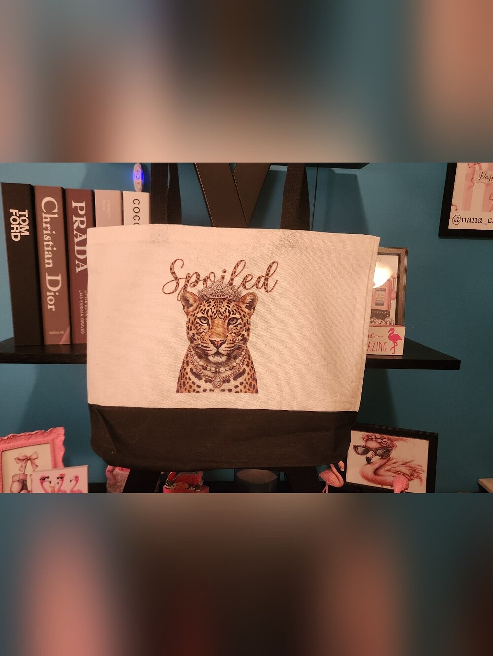 Canvas Leopard 'Spoiled' Tote Bag - Hand Crafted